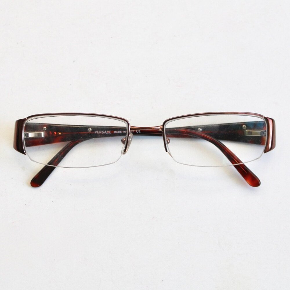 Versace Eyeglasses MOD. 1109 1045 Brown/Tortoise Half Rim Eye Glasses Frame